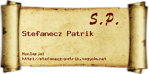 Stefanecz Patrik névjegykártya