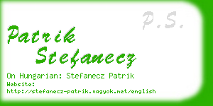 patrik stefanecz business card